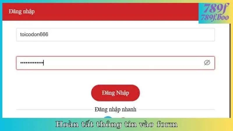 Hoàn tất thông tin vào form