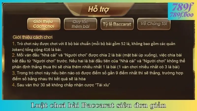 Luật chơi bài Baccarat siêu đơn giản