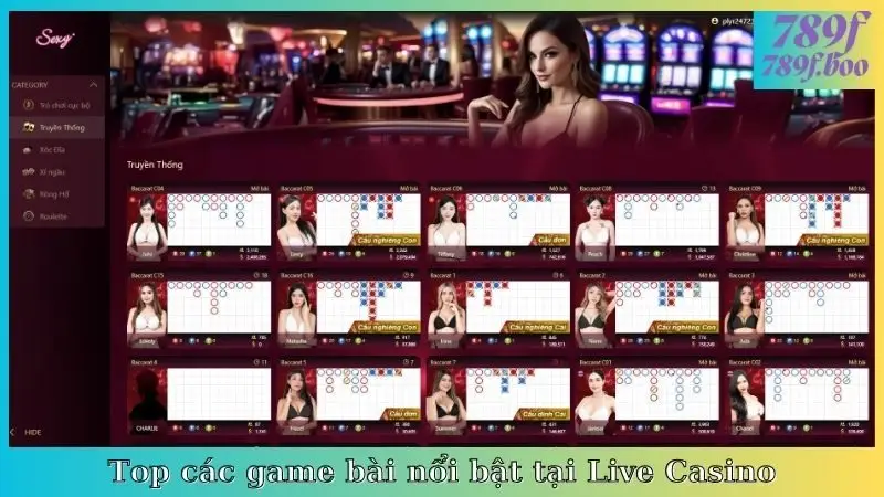 Top các game bài nổi bật tại Live Casino
